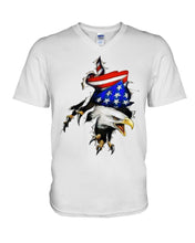 Load image into Gallery viewer, Eagle Giant Scratch USA Flag Gift For Women Guys V-Neck
