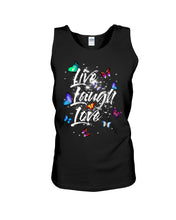 Load image into Gallery viewer, Butterfly Live Laugh Love Gift For Lover Unisex Tank Top
