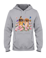 Load image into Gallery viewer, Pekingese With Peonies Gift For Dog Lovers Hoodie
