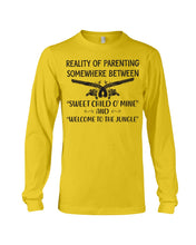 Load image into Gallery viewer, Reality Of Parenting Somewhere Between Sweer Child O' Mine Unisex Long Sleeve
