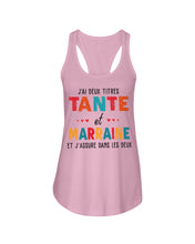 Load image into Gallery viewer, J'ai Deux Titres Tante Et Marraine Gift For Women Ladies Flowy Tank
