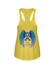 Load image into Gallery viewer, You Matter Ribbon Awareness With Angel Wings Ladies Flowy Tank
