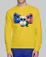 Load image into Gallery viewer, Lovely Phone Case Three Owl With US Flag Gift For Owl Lovers Unisex Long Sleeve
