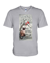 Load image into Gallery viewer, Siamese Cat Red Cardinals Those We Love Guys V-Neck
