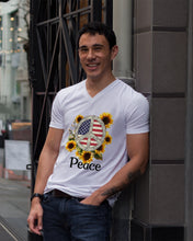 Load image into Gallery viewer, Peace Sign Sunflower Birthday Gift For Girls Guys V-Neck
