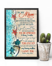 Load image into Gallery viewer, You'll Always Be Your Little Boy With Turtle Gift For Mom Vertical Poster
