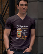 Load image into Gallery viewer, The Quarantine Time With Yarn And Coffee Gift For Women Guys V-Neck
