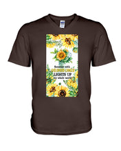 Load image into Gallery viewer, Someone With Childhood Cancer Lights Up My Whole World Trending Guys V-Neck
