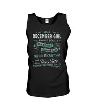 Load image into Gallery viewer, December Girl I Have Three Sides Birthday Gift For Women Unisex Tank Top
