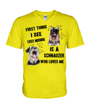 Load image into Gallery viewer, I See Every Morning Is A Schnauzer Who Loves Me Guys V-Neck
