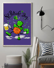 Load image into Gallery viewer, Basketball Saint Patrick's Day Gift For Basketball Lovers Vertical Poster
