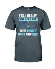 Load image into Gallery viewer, I Do Need All These Horses Dogs And Cats Guys Tee
