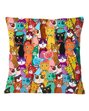 Load image into Gallery viewer, Colorful Cartoon Cat Face Gift For Cat Lovers Pillow Cover
