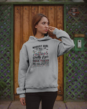 Load image into Gallery viewer, August Girl Has Tattoos Pretty Eyes Thick Thighs For Birthday Gift Hoodie
