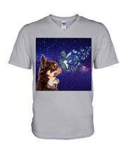 Load image into Gallery viewer, Chihuahua Blue Butterflies Sky Gift For Dog Lovers Guys V-Neck
