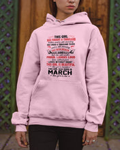 Load image into Gallery viewer, This Girl Has Fought A Thousand This Girl Was Born In March Hoodie
