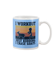 Load image into Gallery viewer, I Workout Just Kidding I Chase Goats Retro Vintage For Goat Lovers Mug
