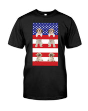 Load image into Gallery viewer, America USA FLag In My Heart Shih Tzu Gift For Dog Lovers Guys Tee
