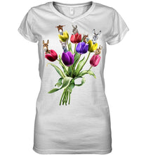 Load image into Gallery viewer, Vintage Funny Donkey With Tulip Trending For Donkey Lovers Ladies V-Neck

