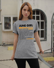 Load image into Gallery viewer, June Girl Facts Very Friendly But Dangerous Custom Design Guys Tee
