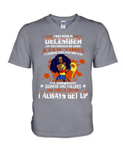 Load image into Gallery viewer, December Superwoman  Life Has Knocked Me Down Birthday Meaningful Gift Guys V-Neck
