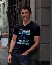 Load image into Gallery viewer, I Do Need All These Horses Dogs And Cats Guys V-Neck
