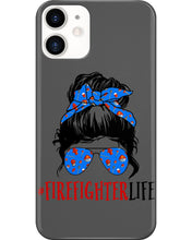 Load image into Gallery viewer, Firefighter Make You Life Safe Lady With Blue Ribbonhead Gift For Women Phone case
