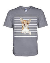 Load image into Gallery viewer, ln Chihuahua Horizontal Stripes Gift For Dog Lovers Guys V-Neck
