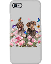 Load image into Gallery viewer, German Wirehaired Pointer With Peonies Gift For Dog Lovers Phone case
