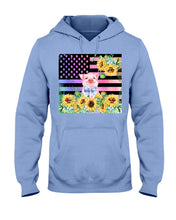 Load image into Gallery viewer, Pig America Flag Sunflower Special Custom Design Hoodie
