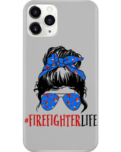 Load image into Gallery viewer, Firefighter Make You Life Safe Lady With Blue Ribbonhead Gift For Women Phone case
