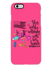 Load image into Gallery viewer, She Works Willingly With Her Hands Gift For Sew Lovers Phone case
