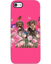 Load image into Gallery viewer, German Wirehaired Pointer With Peonies Gift For Dog Lovers Phone case
