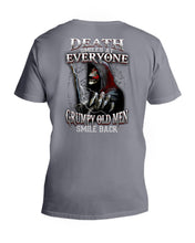 Load image into Gallery viewer, Death Smiles At Everyone Grumpy Old Men Smile Back Gift For Men Guys V-Neck
