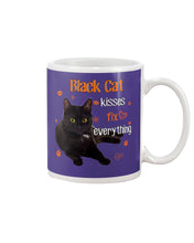 Load image into Gallery viewer, Black Cat Kisses Fix Everything Gift For Cat Lovers Mug

