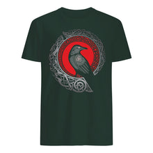 Load image into Gallery viewer, Raven Viking Culture Celtic Design Gray And Red Guys Tee
