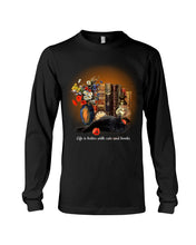 Load image into Gallery viewer, Black Cat Life Is Better With Books Gift For Cat Lovers Unisex Long Sleeve
