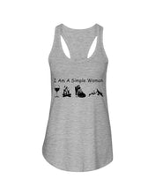 Load image into Gallery viewer, Simple Woman Loves Wine Camping Shoes And Climbing Ladies Flowy Tank
