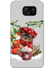 Load image into Gallery viewer, Yorkshire Terrier Loves Drinking Hot Latte Gift For Dog Lovers Phone case
