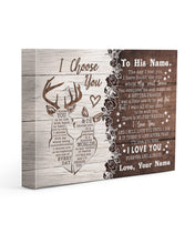 Load image into Gallery viewer, Deer I Choose You Custom Name Gift For Fiance Matte Canvas
