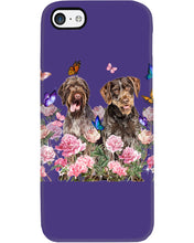 Load image into Gallery viewer, German Wirehaired Pointer With Peonies Gift For Dog Lovers Phone case
