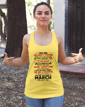 Load image into Gallery viewer, This Girl Has Fought A Thousand This Girl Was Born In March Ladies Flowy Tank
