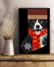 Load image into Gallery viewer, Santa Border Collie In Stock Gift For Dog Lovers Vertical Poster

