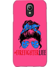 Load image into Gallery viewer, Firefighter Make You Life Safe Lady With Blue Ribbonhead Gift For Women Phone case
