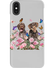 Load image into Gallery viewer, German Wirehaired Pointer With Peonies Gift For Dog Lovers Phone case
