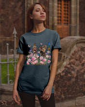 Load image into Gallery viewer, German Wirehaired Pointer With Peonies Gift For Dog Lovers Guys Tee
