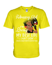 Load image into Gallery viewer, Betty Boop February Girl Living My Best Life Birthday Meaningful Gift Guys V-Neck

