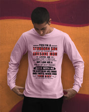 Load image into Gallery viewer, A Stubborn Son Of A Freaking Awesome Mom I Love Her Gift For Mama Unisex Long Sleeve
