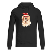 Load image into Gallery viewer, Golden Retriever With Red Polka Dot Ribbon Gift For Dog Lovers Hoodie
