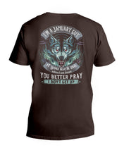 Load image into Gallery viewer, Wolf I'm A January Guy If You Pick Me Birthday Gift Guys V-Neck
